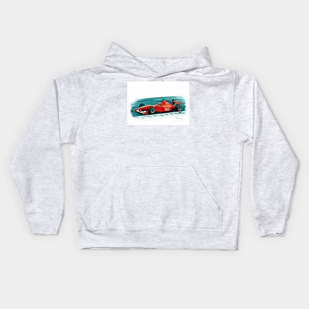 Michael Schumacher, 2000 Ferrari F1-2000 Kids Hoodie by oleynik